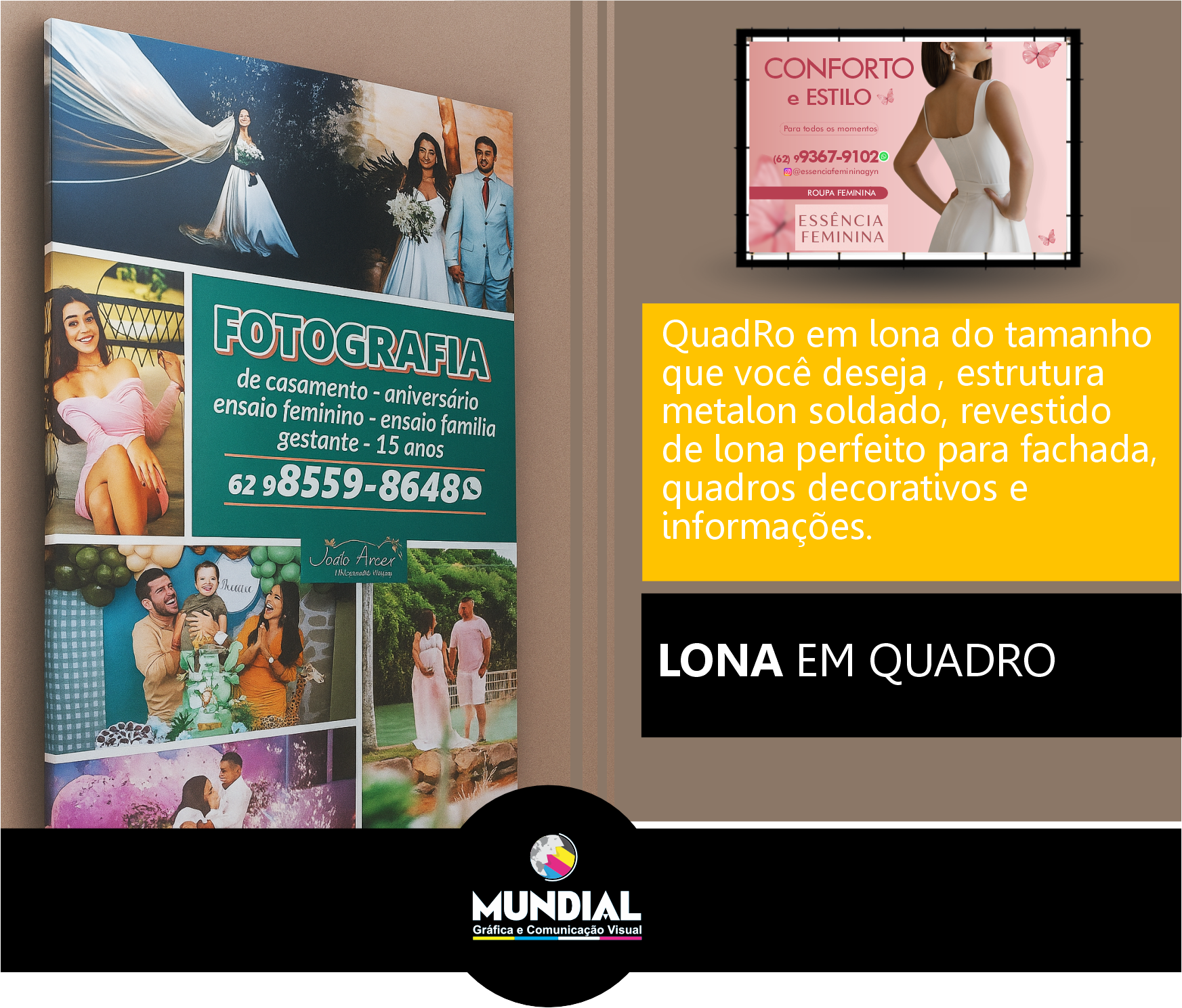 Lona em quadro